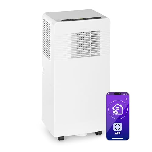 Klarstein Aire Acondicionado 3 em 1, Climatizador de Ar 1200BTU Evaporativo de Ar, Silencioso, Pinguino Modo Noturno com Humidificador e Ventilador, Aparelho com Refrigerador de Ar para Casa