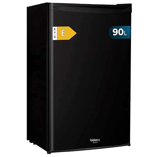 Cecotec Nevera Pequeña Frigorífico Mini Retro 91L 1 Porta Bolero Coolmarket TT Origin 90 Negro E. Frigorífico de Mesa, 83cm de Altura e 47cm de Largura, Bajo Consumo, Temperatura Regulable