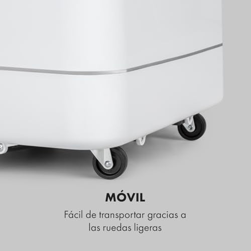 Klarstein Aire Acondicionado 3 em 1, Climatizador de Ar 1200BTU Evaporativo de Ar, Silencioso, Pinguino Modo Noturno com Humidificador e Ventilador, Aparelho com Refrigerador de Ar para Casa
