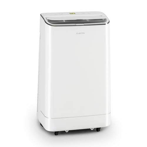 Klarstein Aire Acondicionado 3 em 1, Climatizador de Ar 1200BTU Evaporativo de Ar, Silencioso, Pinguino Modo Noturno com Humidificador e Ventilador, Aparelho com Refrigerador de Ar para Casa