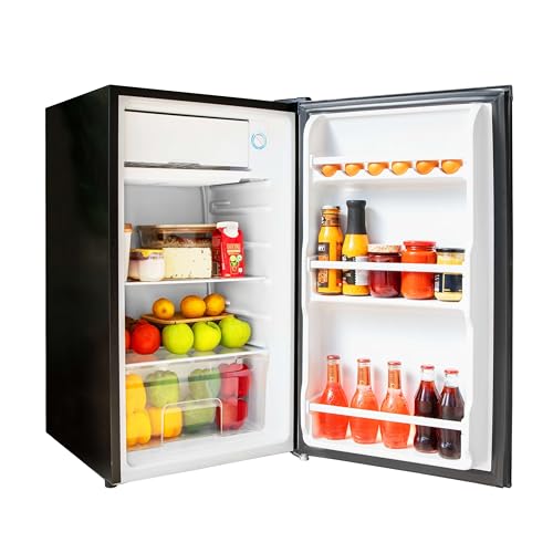 Cecotec Nevera Pequeña Frigorífico Mini Retro 91L 1 Porta Bolero Coolmarket TT Origin 90 Negro E. Frigorífico de Mesa, 83cm de Altura e 47cm de Largura, Bajo Consumo, Temperatura Regulable
