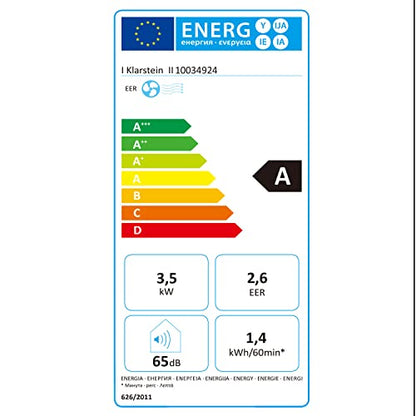 Klarstein Aire Acondicionado 3 em 1, Climatizador de Ar 1200BTU Evaporativo de Ar, Silencioso, Pinguino Modo Noturno com Humidificador e Ventilador, Aparelho com Refrigerador de Ar para Casa