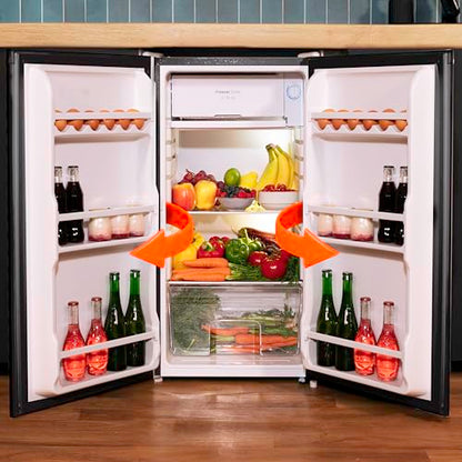 Cecotec Nevera Pequeña Frigorífico Mini Retro 91L 1 Porta Bolero Coolmarket TT Origin 90 Negro E. Frigorífico de Mesa, 83cm de Altura e 47cm de Largura, Bajo Consumo, Temperatura Regulable