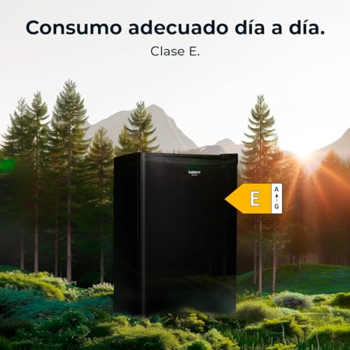 Cecotec Nevera Pequeña Frigorífico Mini Retro 91L 1 Porta Bolero Coolmarket TT Origin 90 Negro E. Frigorífico de Mesa, 83cm de Altura e 47cm de Largura, Bajo Consumo, Temperatura Regulable