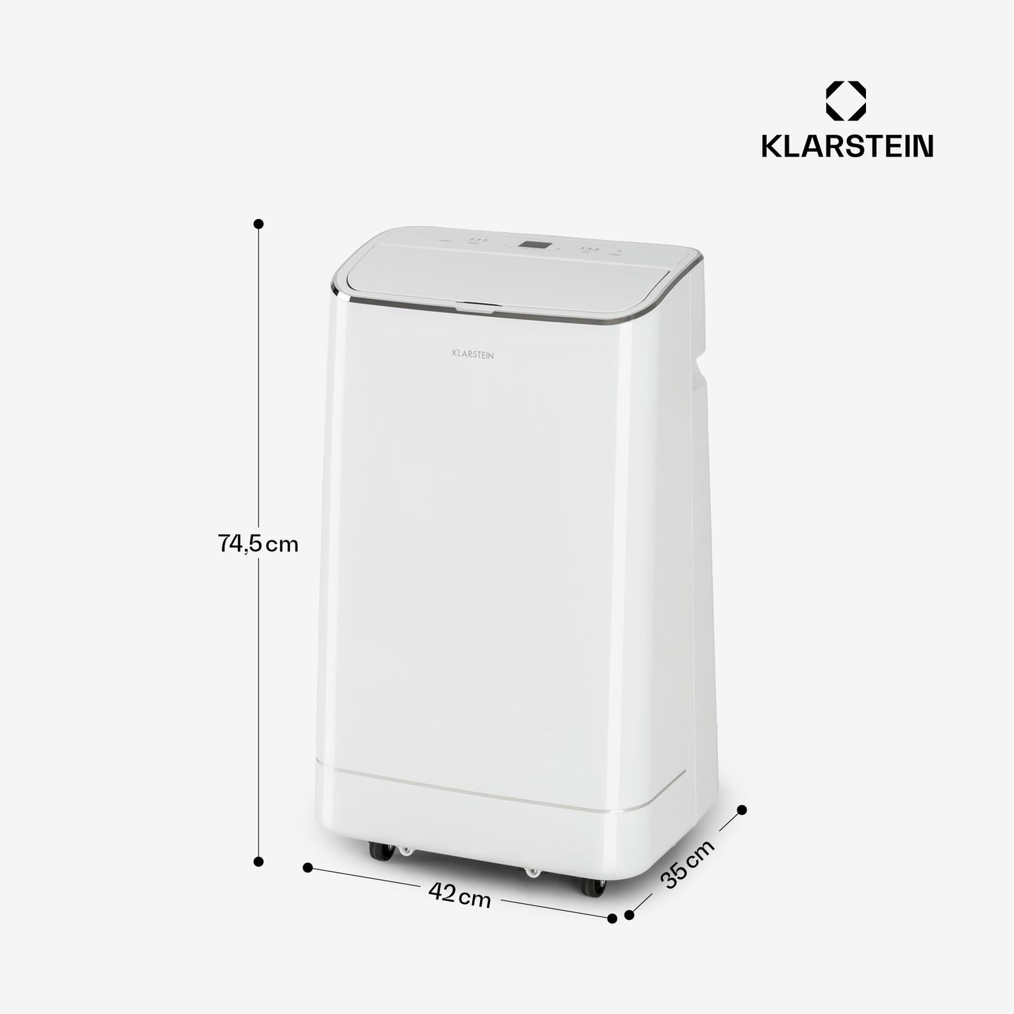 Klarstein Aire Acondicionado 3 em 1, Climatizador de Ar 1200BTU Evaporativo de Ar, Silencioso, Pinguino Modo Noturno com Humidificador e Ventilador, Aparelho com Refrigerador de Ar para Casa