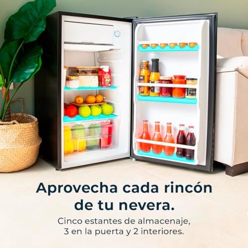 Cecotec Nevera Pequeña Frigorífico Mini Retro 91L 1 Porta Bolero Coolmarket TT Origin 90 Negro E. Frigorífico de Mesa, 83cm de Altura e 47cm de Largura, Bajo Consumo, Temperatura Regulable