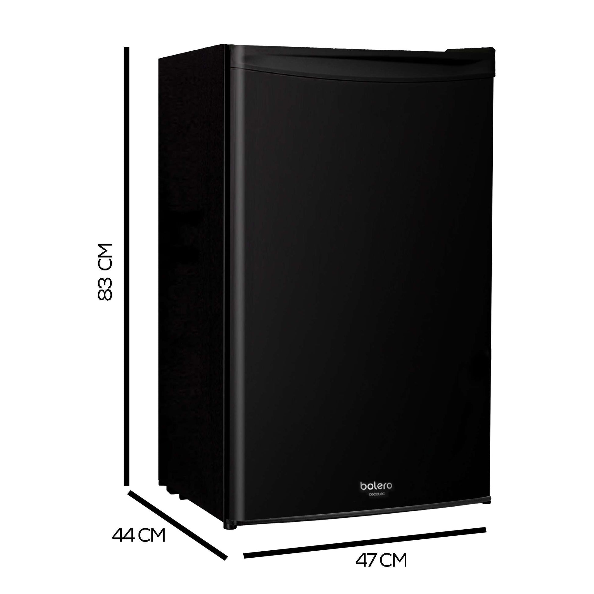 Cecotec Nevera Pequeña Frigorífico Mini Retro 91L 1 Porta Bolero Coolmarket TT Origin 90 Negro E. Frigorífico de Mesa, 83cm de Altura e 47cm de Largura, Bajo Consumo, Temperatura Regulable