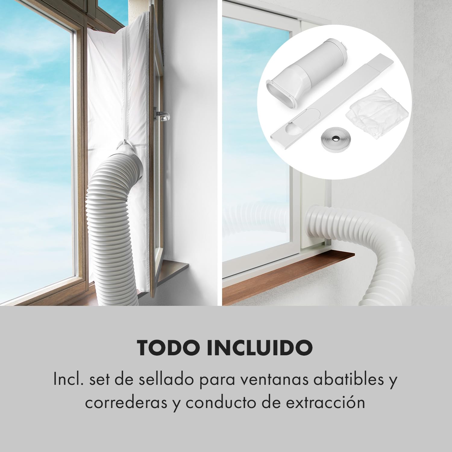 Klarstein Aire Acondicionado 3 em 1, Climatizador de Ar 1200BTU Evaporativo de Ar, Silencioso, Pinguino Modo Noturno com Humidificador e Ventilador, Aparelho com Refrigerador de Ar para Casa